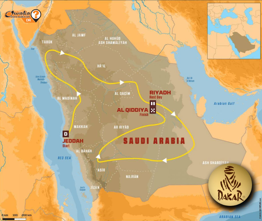Dakar 2020 -Arabie-saoudite- Parcours