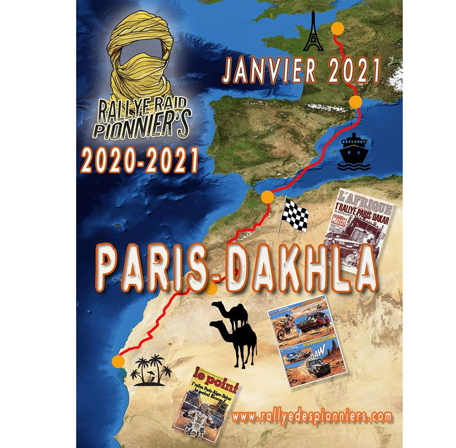 Rallye des Pionniers - Carte Paris Daklha - janvier 2021