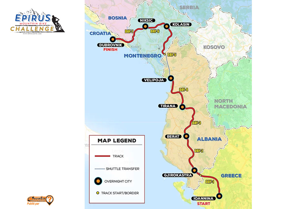 Epirus MTB Challenge VTT VTTAE Balkans - Map