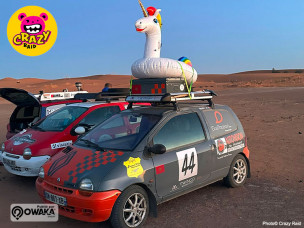 crazy raid, twingo raid, raid twingo maroc, raid youngtimers, ferraille auto, roadtrip maroc, vieille voitures raids