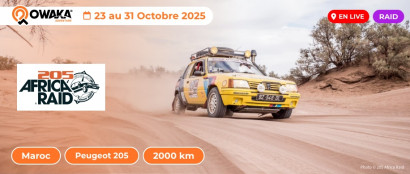 205 Africa Raid Maroc, c'est maintenant en live sur Owaka !