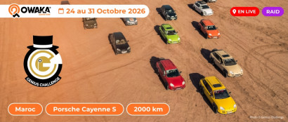 Suivez l'avancée du Genius Challenge en direct : des Porsche Cayenne qui roulent en tout-terrain dans le désert marocain