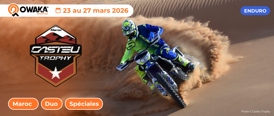 Enduro au Maroc : le Casteu Trophy l'aventure à faire en duo à Merzouga en mars 2026