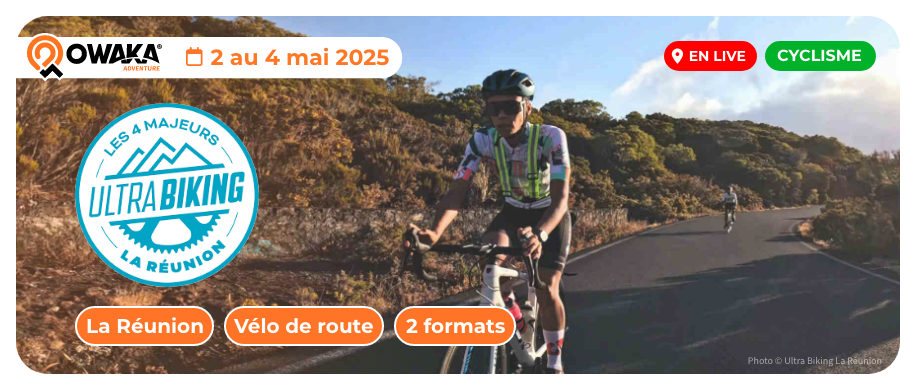 Top départ du live tracking Ultra Biking Réunion 2025 avec Owaka !