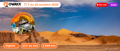 Suivez la trace du Raid 2CV Algérie en live sur Owaka !